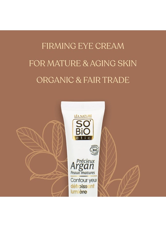 Précieux Argan Cosmos Organic Illuminating Brightening & Smoothing Eye Contour, 15Ml | Parabens Free | Silicone Free | Mature Skin