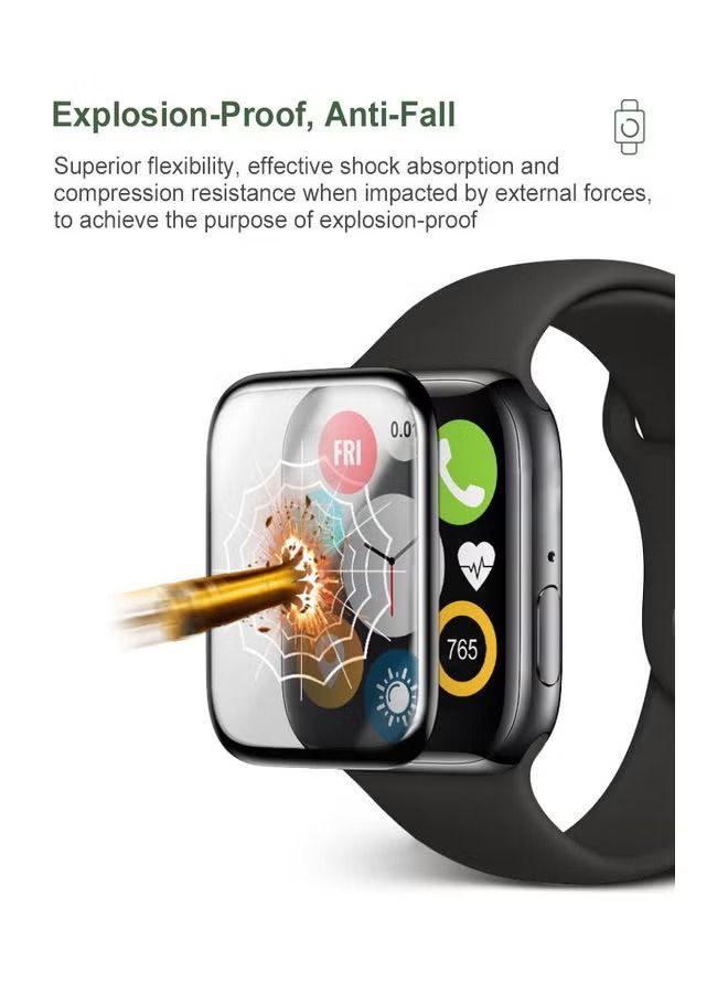 Full Coverage 3D HD Screen Protector For Apple Watch 45mm Black/Clear