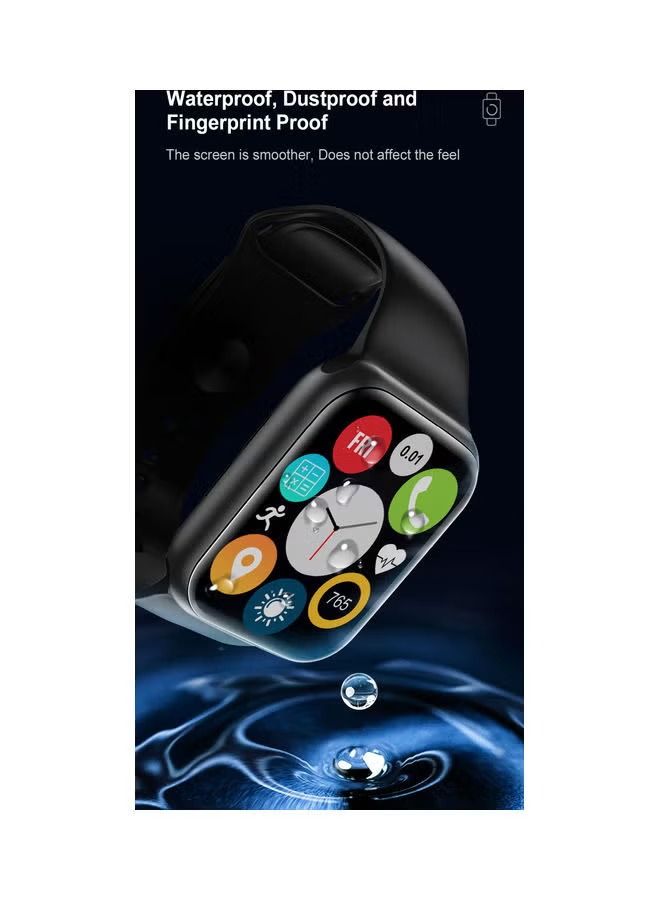 Full Coverage 3D HD Screen Protector For Apple Watch 45mm Black/Clear