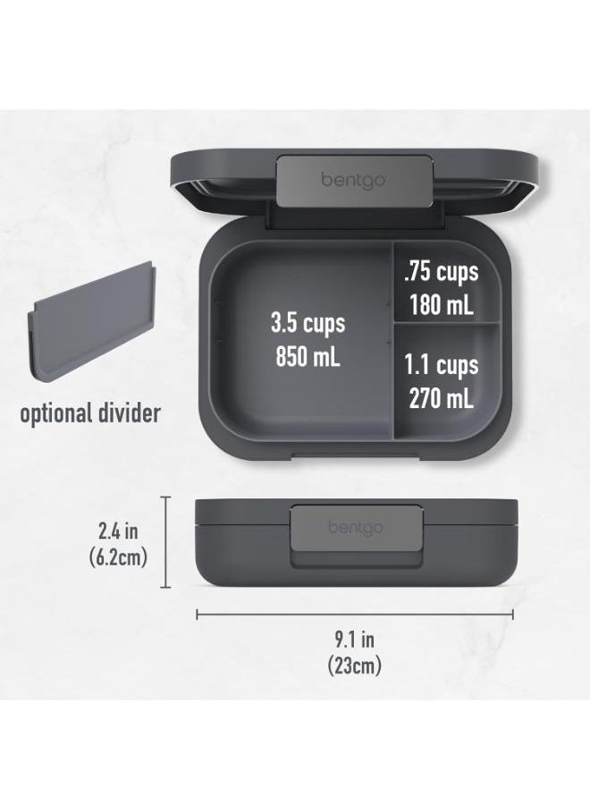 4 Compartments Modern Adult Lunchbox 850 Ml Dark Grey