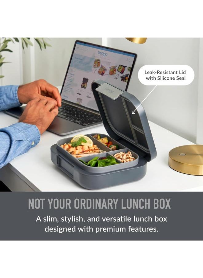 4 Compartments Modern Adult Lunchbox 850 Ml Dark Grey