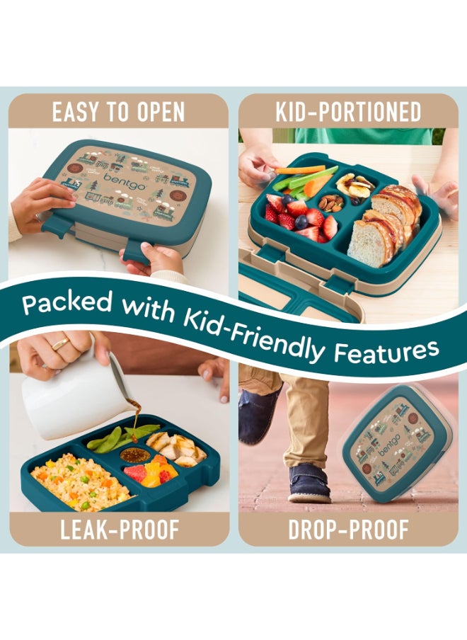 Kids Prints 5 Compartment Lunchbox Trains