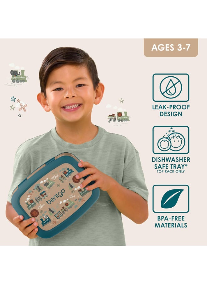 Kids Prints 5 Compartment Lunchbox Trains