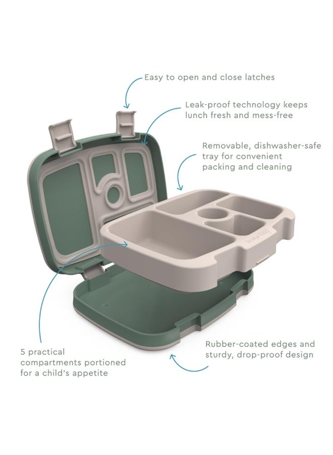 Kids Prints Leak Proof, 5 - Compartment Bento - Style Kids Lunch Boxideal Portion Sizes For Ages 3 To 7Bpa - Free, Dishwasher Safe , Food - Safe Materials (Dino Fossils)