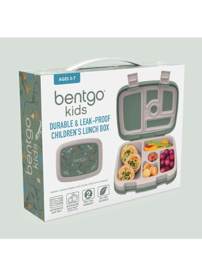 Kids Prints Leak Proof, 5 - Compartment Bento - Style Kids Lunch Boxideal Portion Sizes For Ages 3 To 7Bpa - Free, Dishwasher Safe , Food - Safe Materials (Dino Fossils)