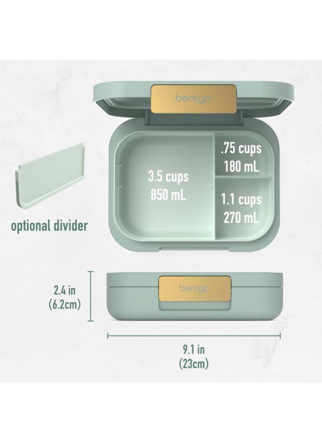 Modern - Leak Proof, Versatile 4 - Compartment Bento - Style Lunch Box, Ergonomic Design With Matte Finish, Ideal For On - The - Go - Balanced Eating For Adults And Teens - Bpa Free - Mint Green