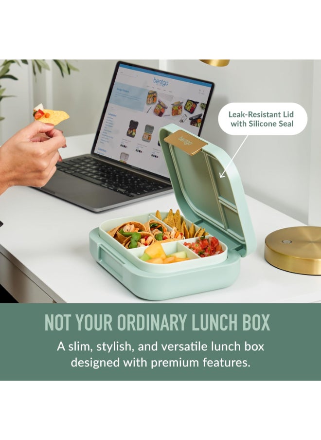 Modern - Leak Proof, Versatile 4 - Compartment Bento - Style Lunch Box, Ergonomic Design With Matte Finish, Ideal For On - The - Go - Balanced Eating For Adults And Teens - Bpa Free - Mint Green