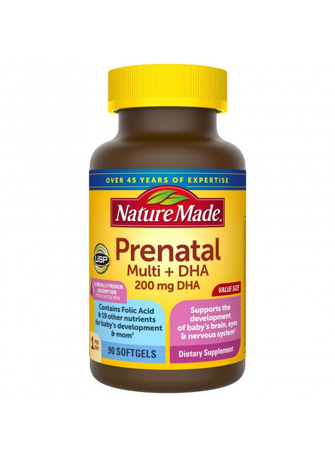 Prenatal Vitamin + DHA Softgel with Folic Acid, Iodine and Zinc, 90 Count