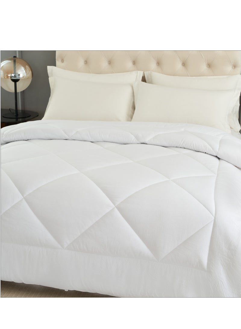 Luxury Hotel Style Duvet Insert Twin Size 170 x 230Cms, All Season Duvet Insert Box Quilting Comforter With 6 Corner Tabs, Super Soft Down Alternative Filling,White