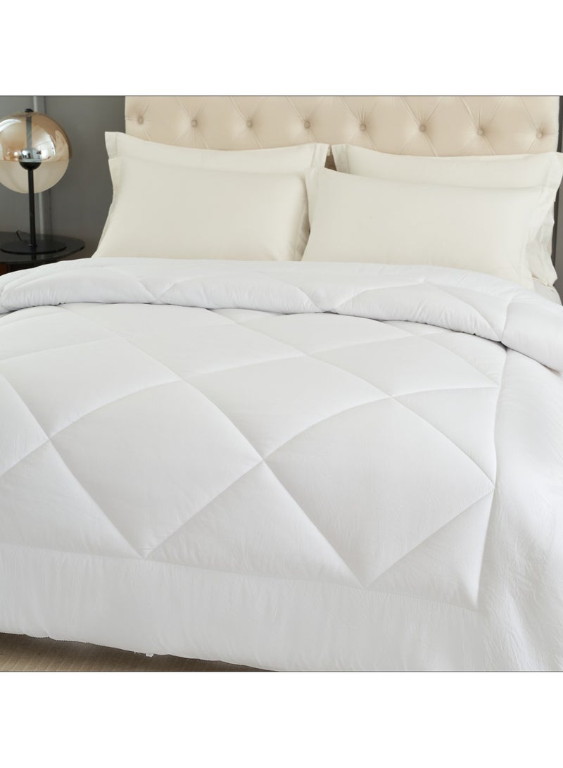 Luxury Hotel Style Duvet Insert Single Size 160 X 220 Cms, All Season Duvet Insert Box Quilting Comforter With 6 Corner Tabs, Super Soft Down Alternative Filling,White