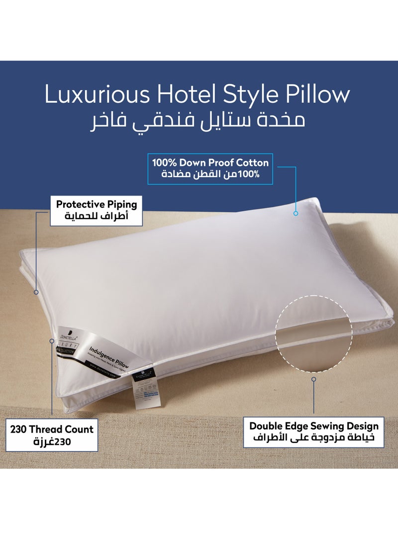 Hotel Style Bed Pillows: 2.2 Kg Soft Breathable Cotton Cover Top With Luxury Down Alternative Filling Pillow