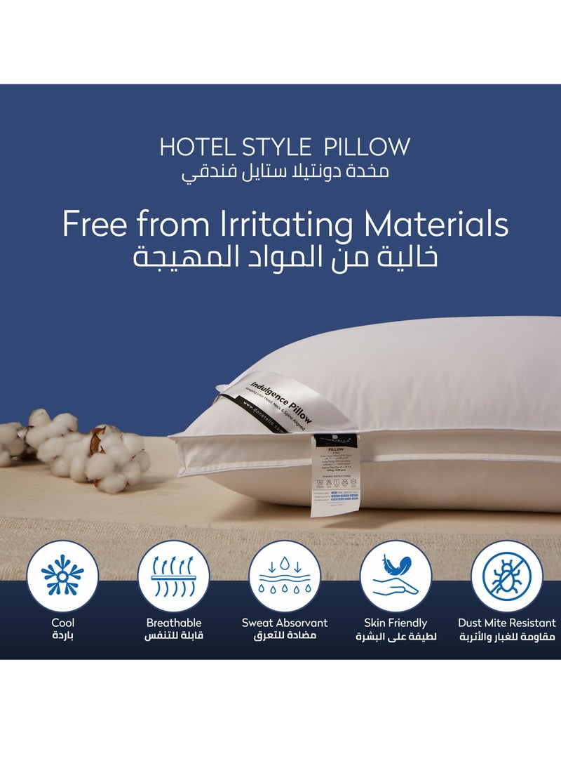 Hotel Style Bed Pillows: 2.2 Kg Soft Breathable Cotton Cover Top With Luxury Down Alternative Filling Pillow