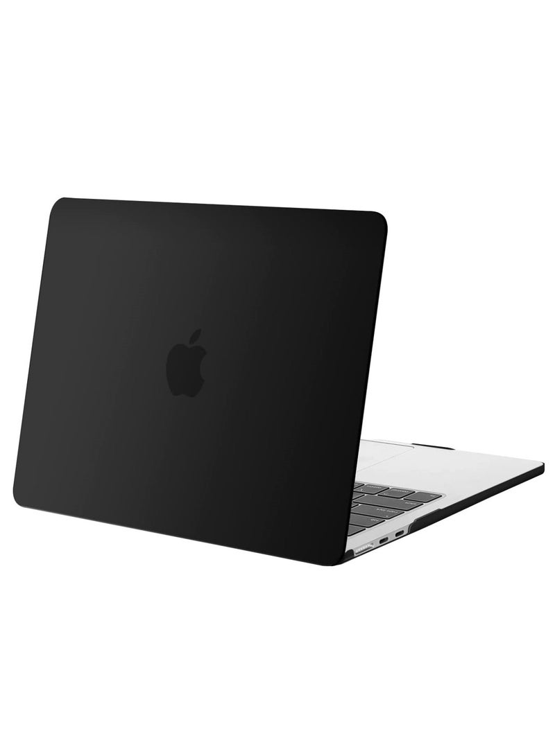 Compatible with MacBook Air 13 inch Case 2022 2021 2020 2019 2018 Release A2337 M1 A2179 A1932 Retina Display with Touch ID Protective Plastic Hard Shell Case Cover Black Color