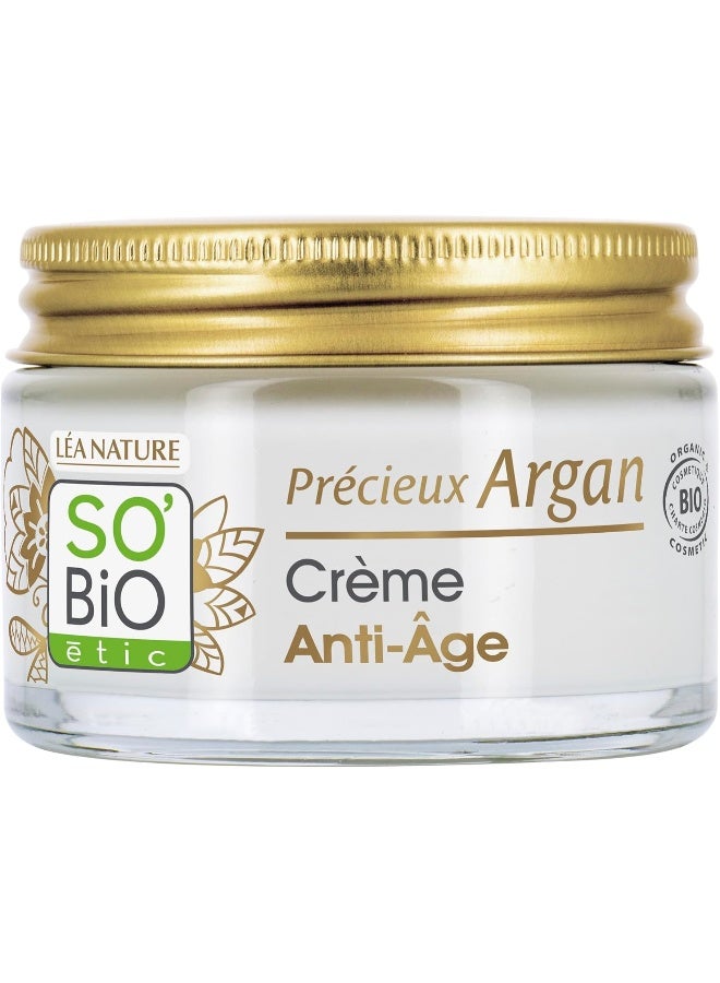 Argan Anti-Age Day Cream 50Ml | Organic Argan Oil | Hyaluronic Acid | Normal To Dry Skin