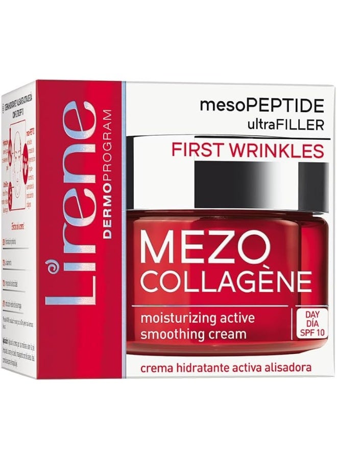 Mezo Collagen First Wrinkle Moisturising Active Smoothing Day Cream, Spf 10 | Enriched With Meso Peptide And Ultra Filler | 50Ml