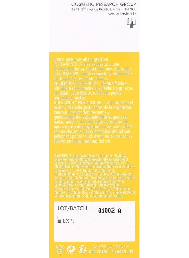 Sun Cream Very High Prot Spf50+ Fluid, 50 Ml