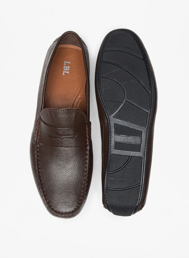 Men's Solid Slip-On Moccasins