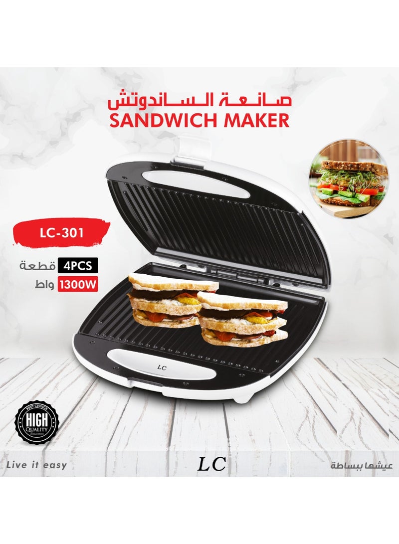 4 Pcs Electric Non Stick Sandwich Maker 1300 W