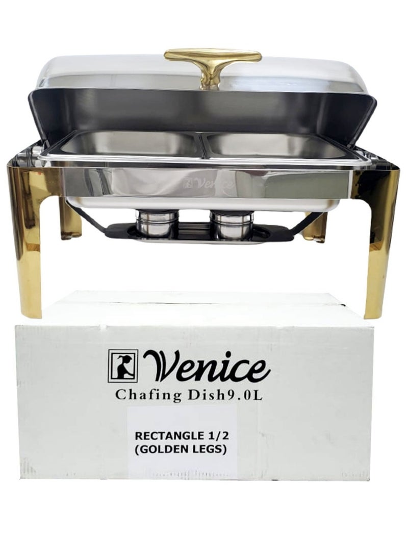 Roll Top Chafing Dish Double Compartment 9 Ltr