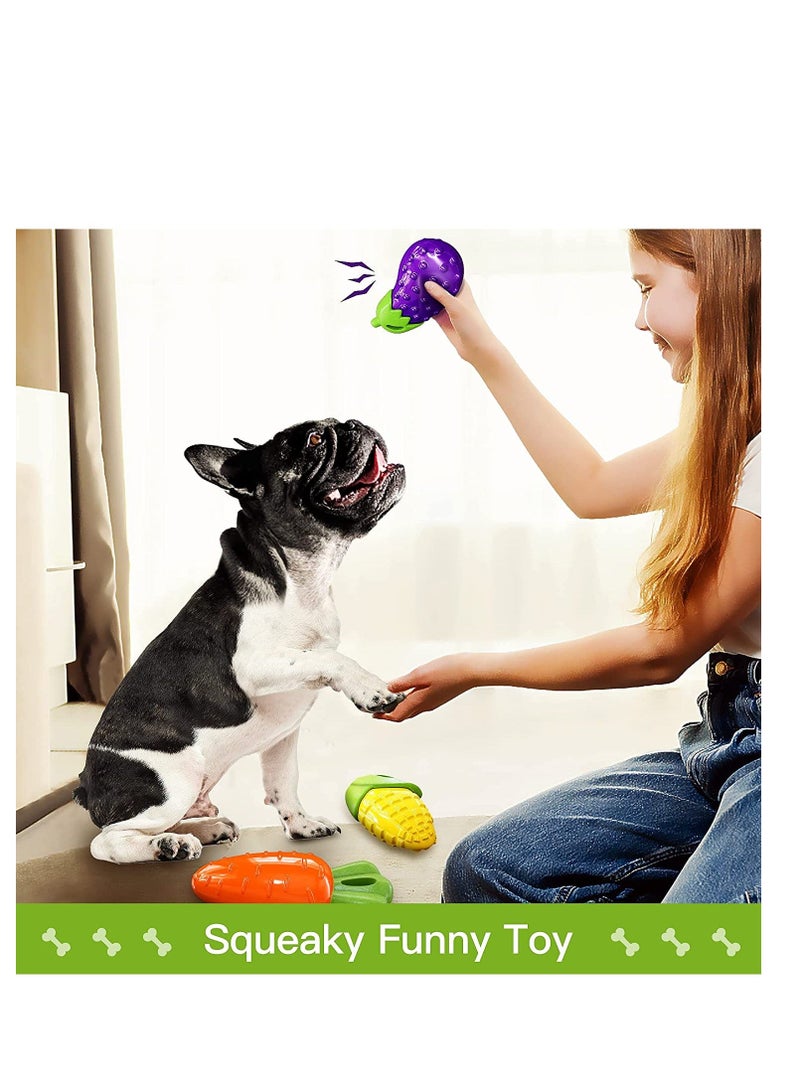 Dog Toys for Aggressive Chewers Large Medium Small Breed Dog Chew Toys for Aggressive Chewers Indestructible Tough Durable Dog Toys Pack with 3 Squeaky Toys and 1 Ring Toy Best Dog Gifts