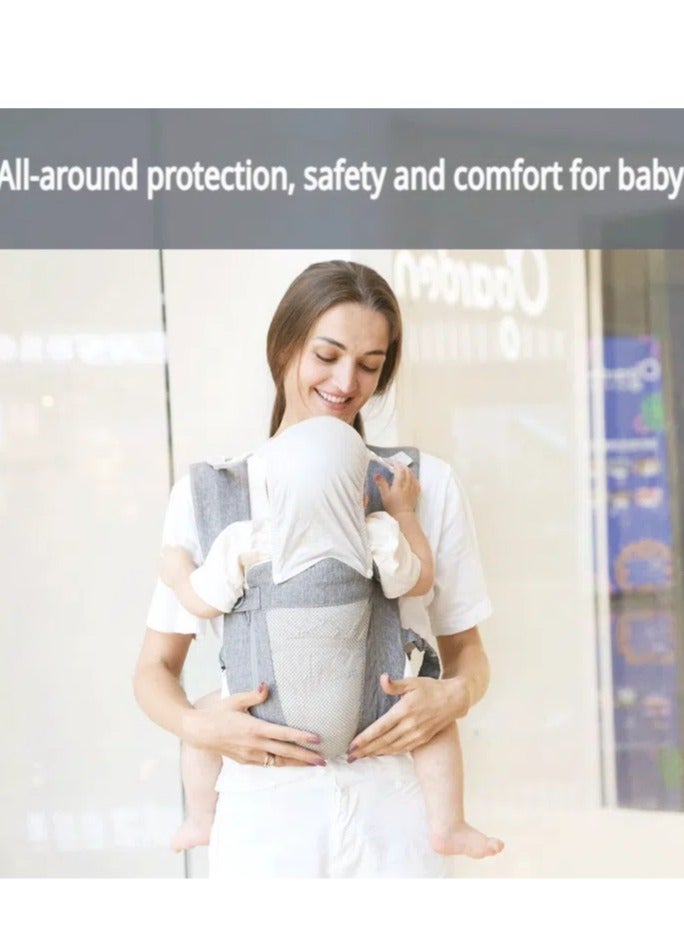 Baby Carrier Multifunctional Lightweight Adjustable Dual Shoulder Easy to Wear and Remove Skin Friendly Eco-Friendly Material (3 to 36 Months)