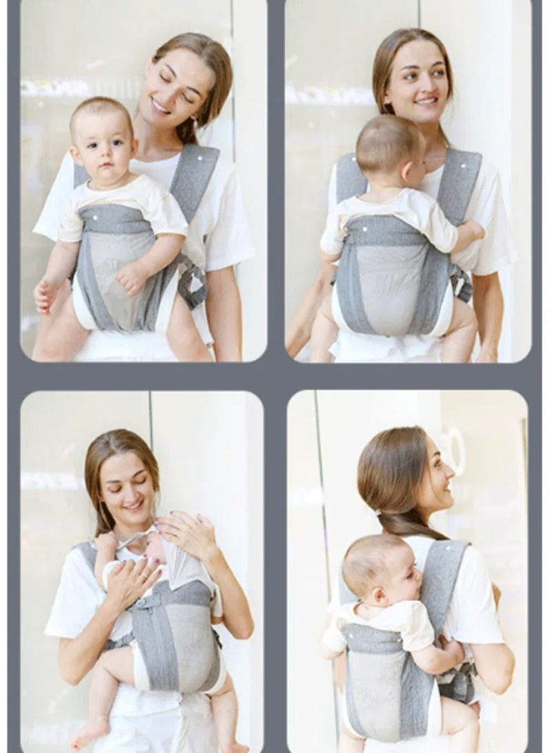 Baby Carrier Multifunctional Lightweight Adjustable Dual Shoulder Easy to Wear and Remove Skin Friendly Eco-Friendly Material (3 to 36 Months)