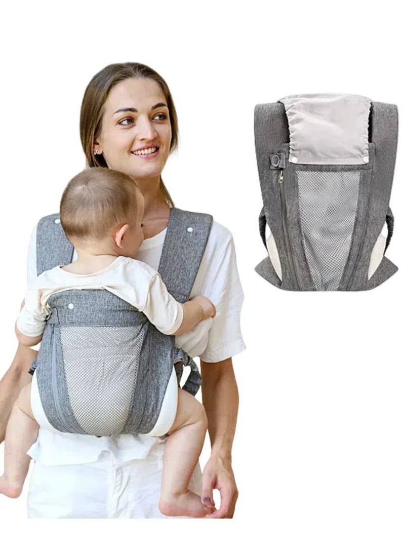 Baby Carrier Multifunctional Lightweight Adjustable Dual Shoulder Easy to Wear and Remove Skin Friendly Eco-Friendly Material (3 to 36 Months)