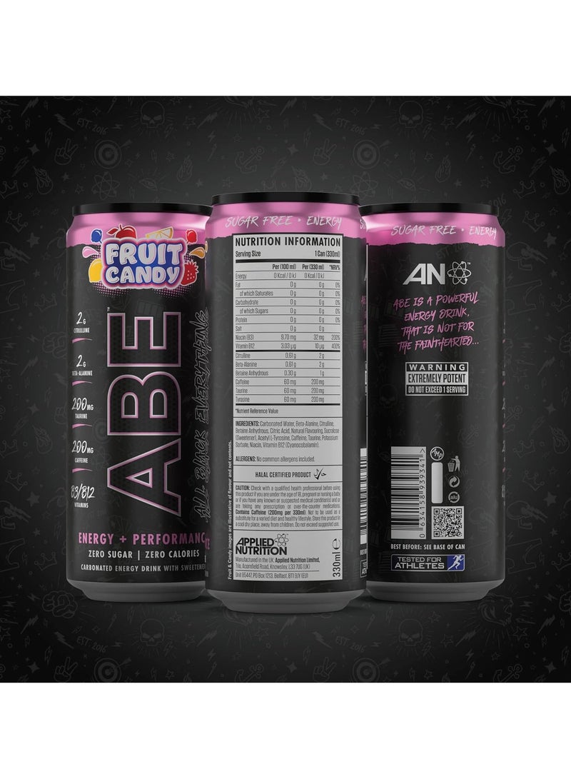 ABE Energy Plus Pre-Workout with Fruit Candy Drink 330ml Pack of 12