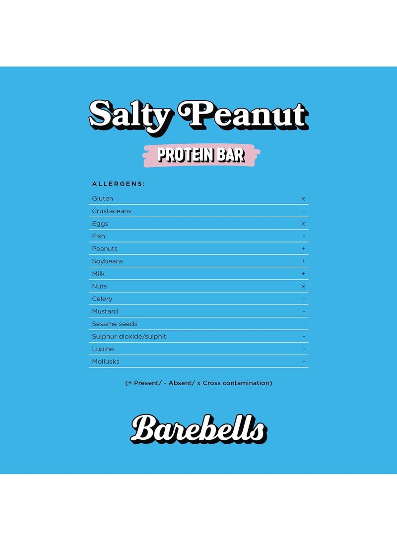 High Protein and Low Carb Bar Salty Peanut 12 x 55g Low Sugar Snack Protein Bar with 20g protein