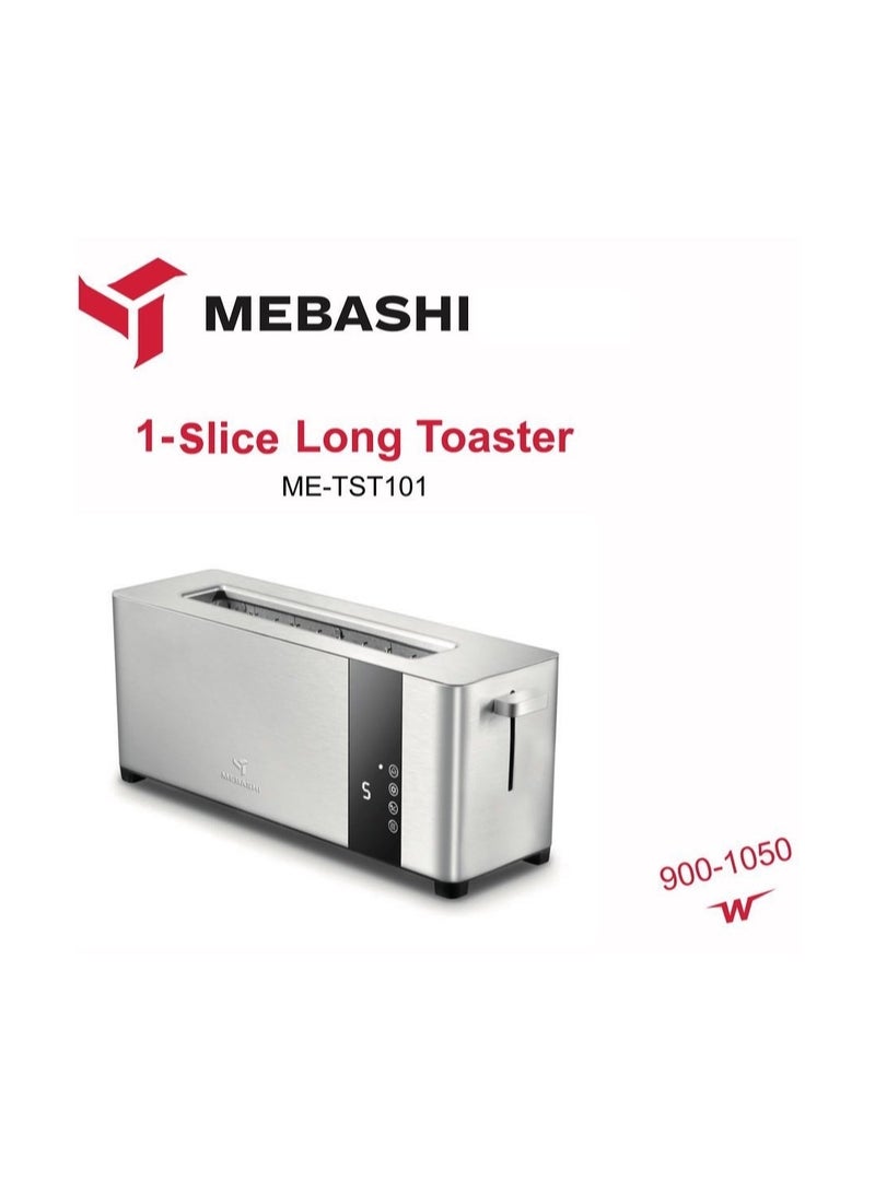 Single Slice Long Bread Toaster Stainless Steel Body With Digital Display