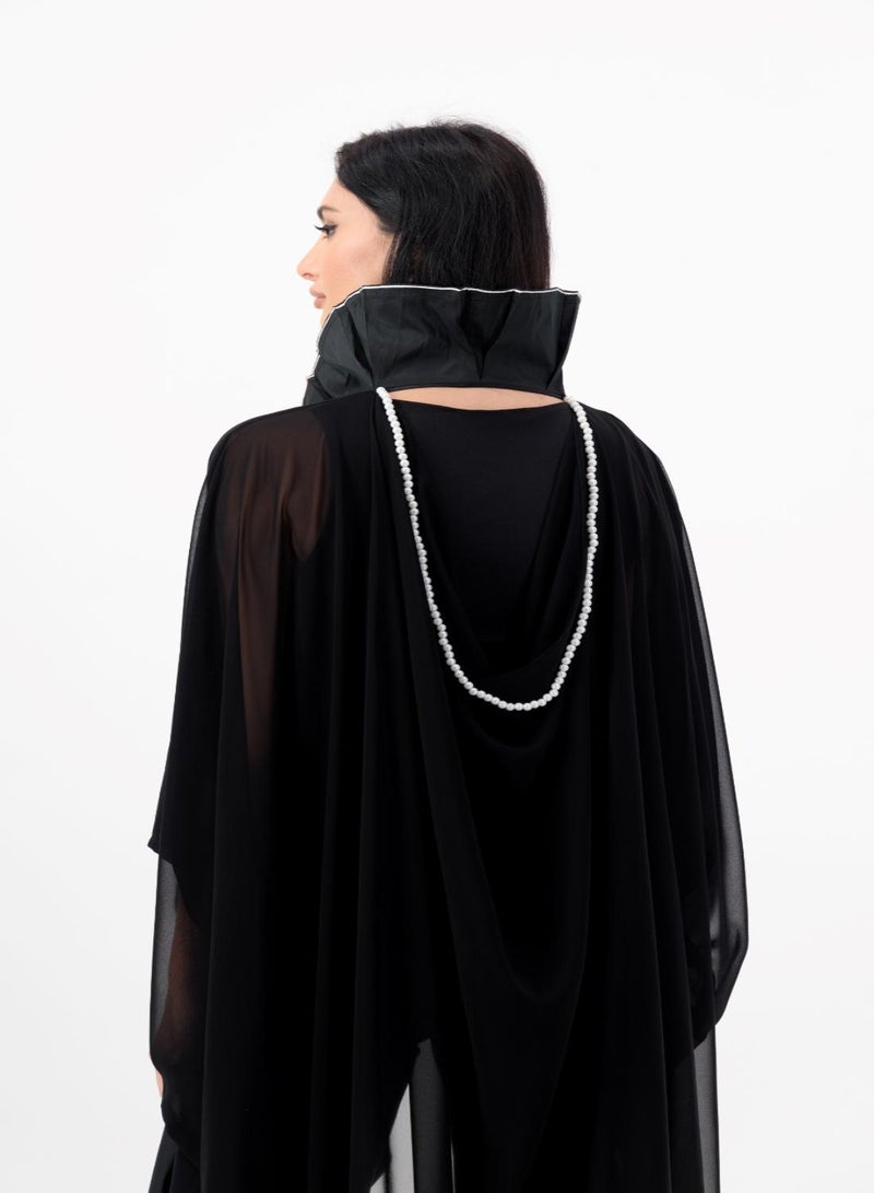 Cape chiffon abaya with Ruffle details