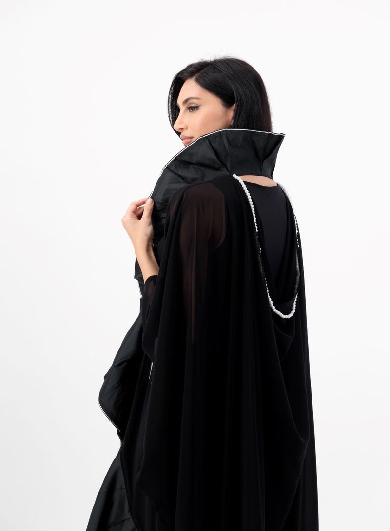 Cape chiffon abaya with Ruffle details