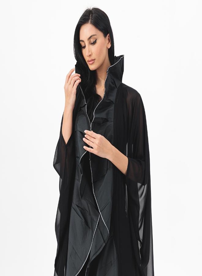 Cape chiffon abaya with Ruffle details