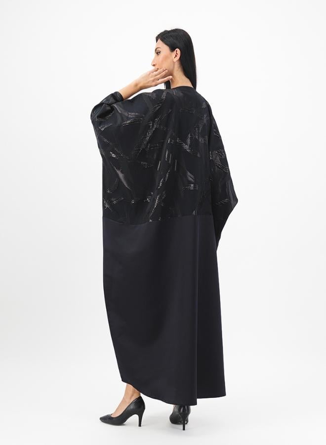 Front open abaya with shimmer detail