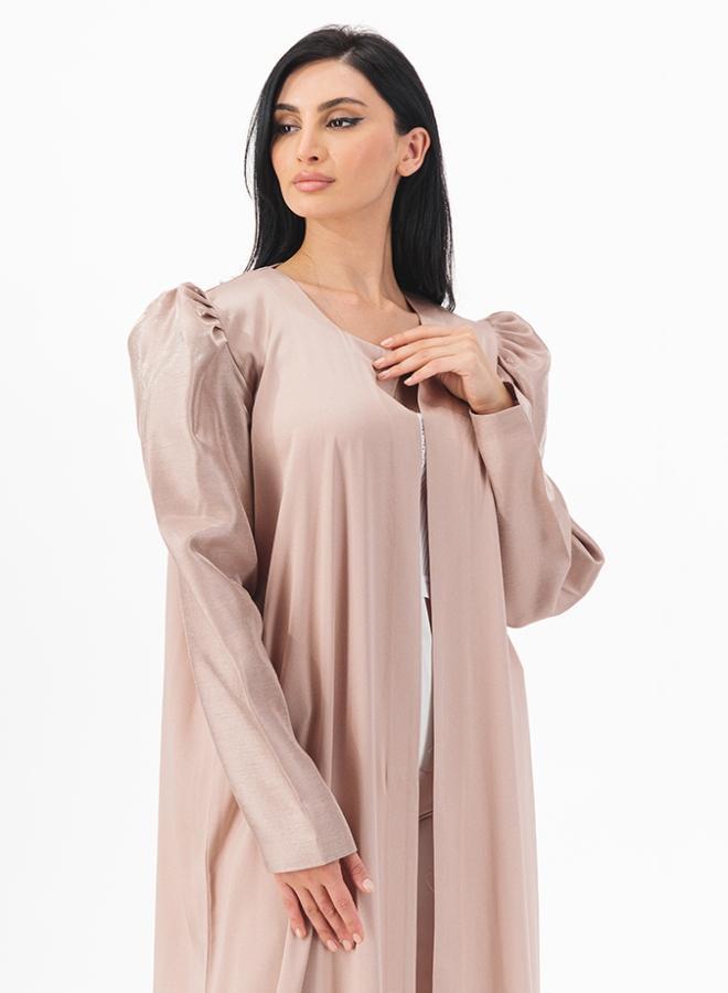 Puffed Sleeves front open abaya