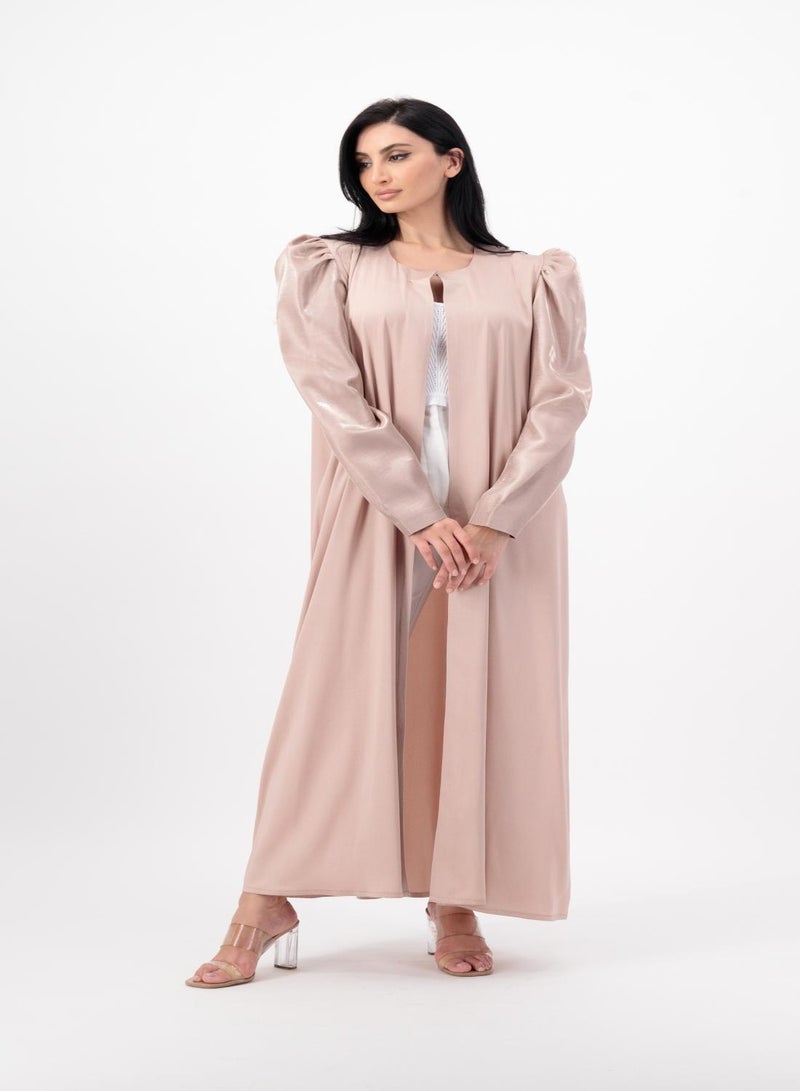 Puffed Sleeves front open abaya