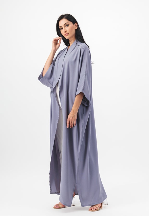 Front open abaya with shoulder details