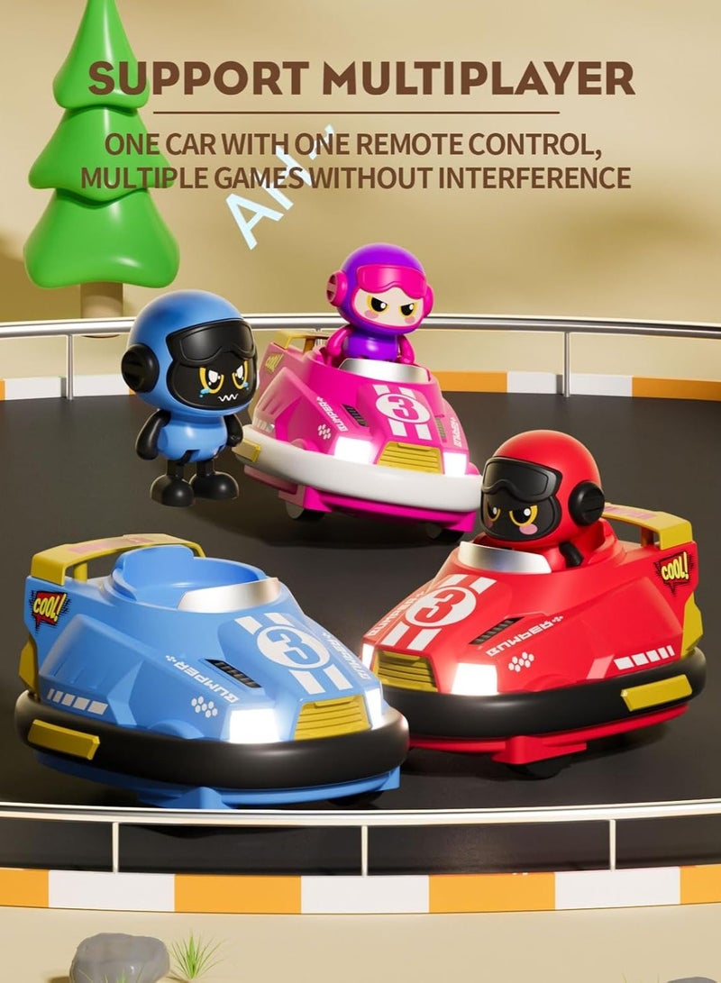 2pcs Remote Control Bumper Car Toys for Boys Girls,RC Race Vehicles,Two Player Competitive Games,Christmas Birthday Gifts for Toddlers Boys Girls Teens (Blue+Red)