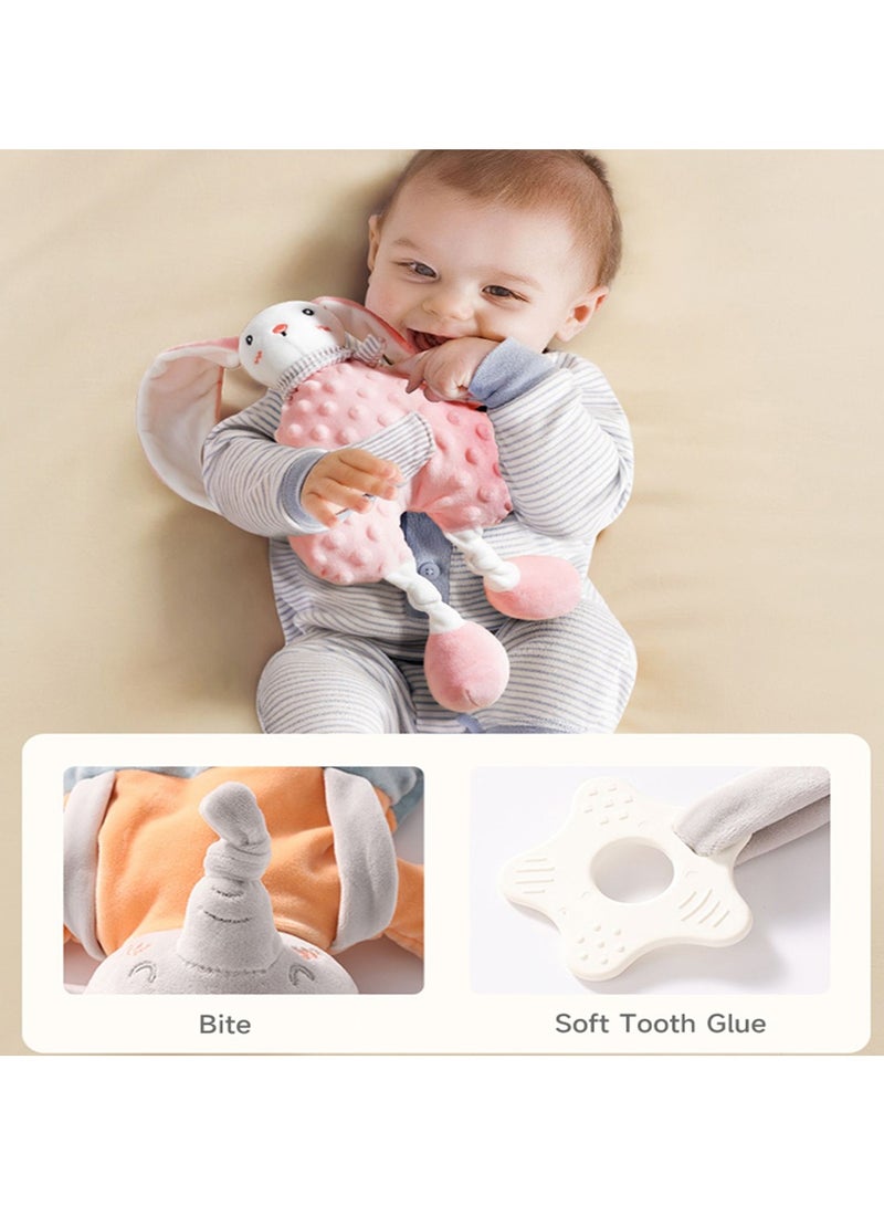 Multi-functional soothing animal shaped soft bean touched sense doll, light and soft food-grade chewable material, soothing teether (Lion)