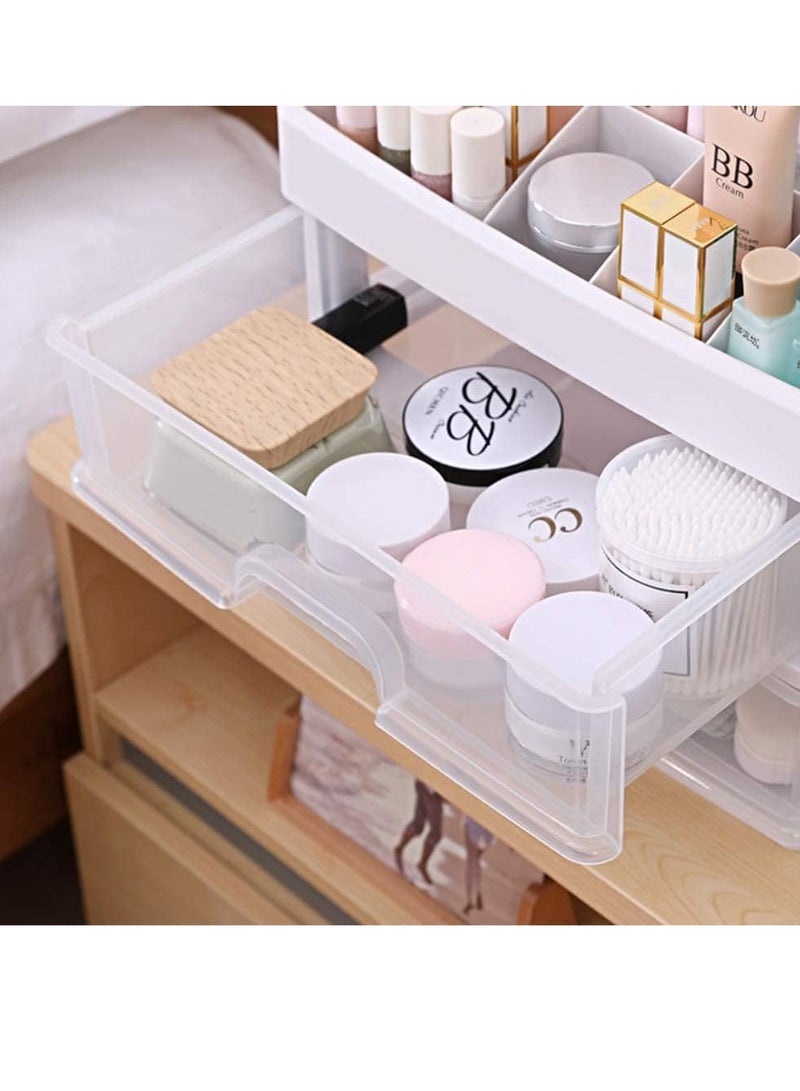 Makeup Organizer with 3 Drawers, Bathroom Vanity Countertop Storage for Cosmetics, Brushes, Lotion, Nail Lipstick and Jewelry