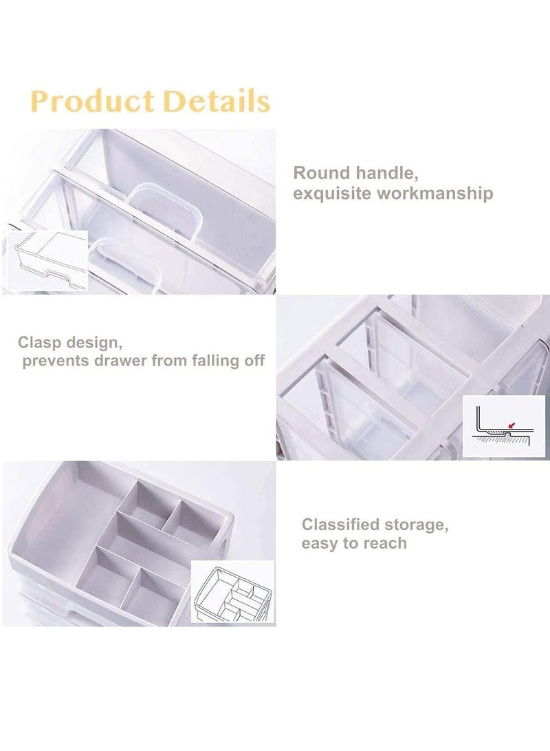 Makeup Organizer with 3 Drawers, Bathroom Vanity Countertop Storage for Cosmetics, Brushes, Lotion, Nail Lipstick and Jewelry
