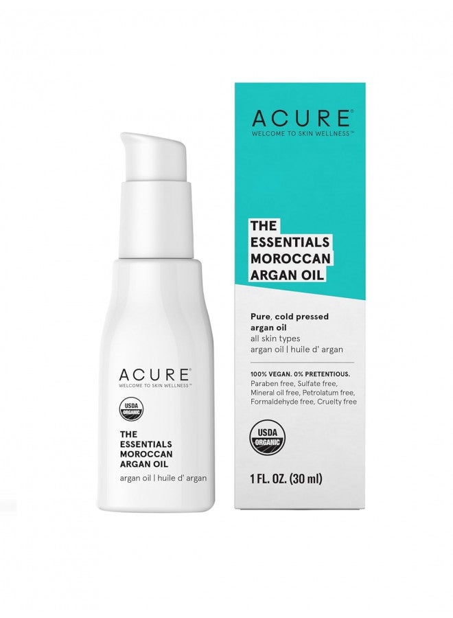 Acure The Essentials Moroccan Argan Oil | 100% Vegan | Versatile - For Any Skin & Hair Care Regimen | Pure, Cold Pressed & Rich in Vitamin E - Hydrates & Restores | 1 Fl Oz