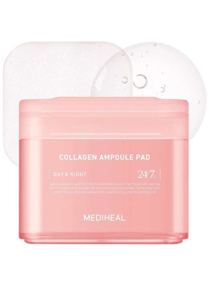 Collagen Ampoule Pad (100 Pads), Collagen & Ceramide, Skin Firming & Restore Elasticity, Tighten Wrinkles & Lines