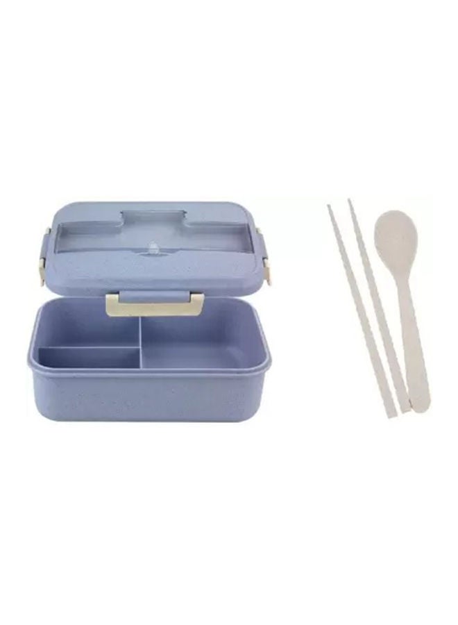 Wheat Straw Microwave Spill-proof Lunch Box ,Blue- 21x13x7 inch