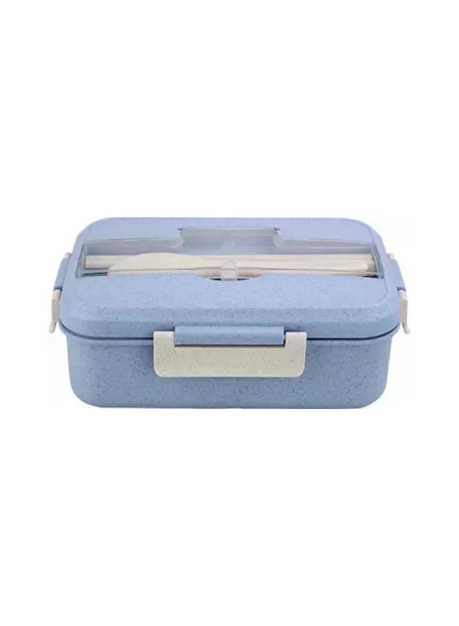 Wheat Straw Microwave Spill-proof Lunch Box ,Blue- 21x13x7 inch