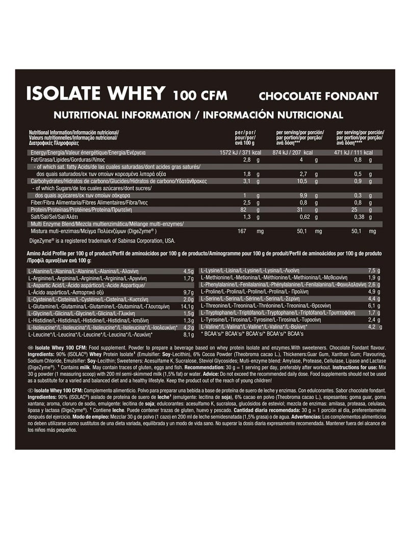 Weider ISOLATE WHEY 100 CFM, Chocolate Fondant, 2KG 66 Servings