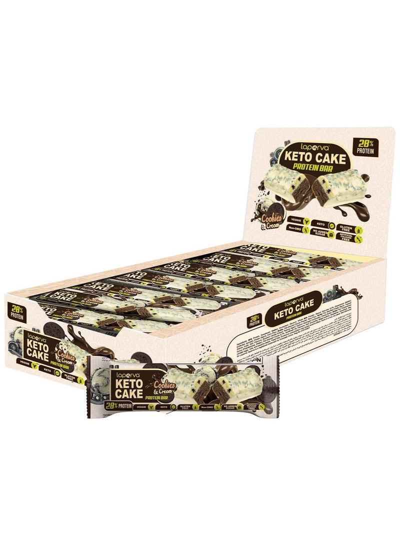 Keto Cake Protein Cookies &Cream Bar 60gm Pack of 18