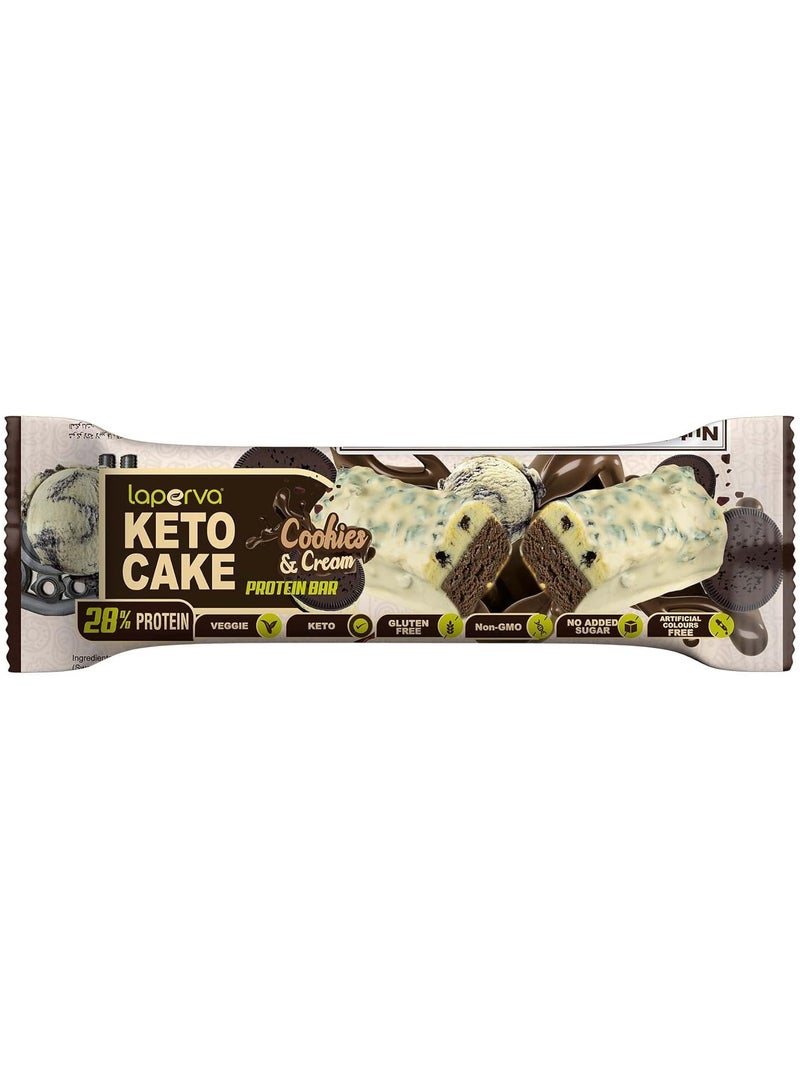 Keto Cake Protein Cookies &Cream Bar 60gm Pack of 18