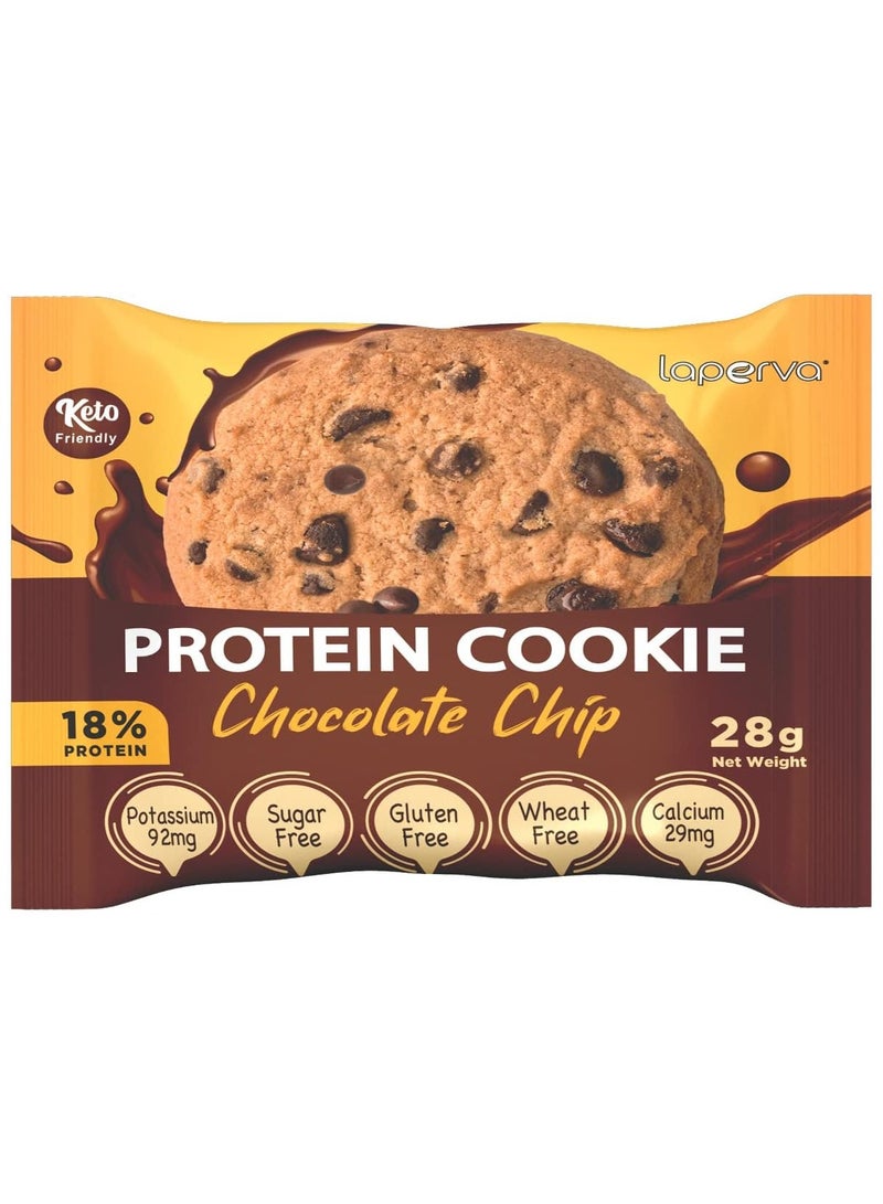 Protein Cookies Keto-Friendly Gluten-Free Low-Carb High Protein-28gm Pack of 20  (18% Whey Protein Isolate) with Chocolate Chip No Added Sugar