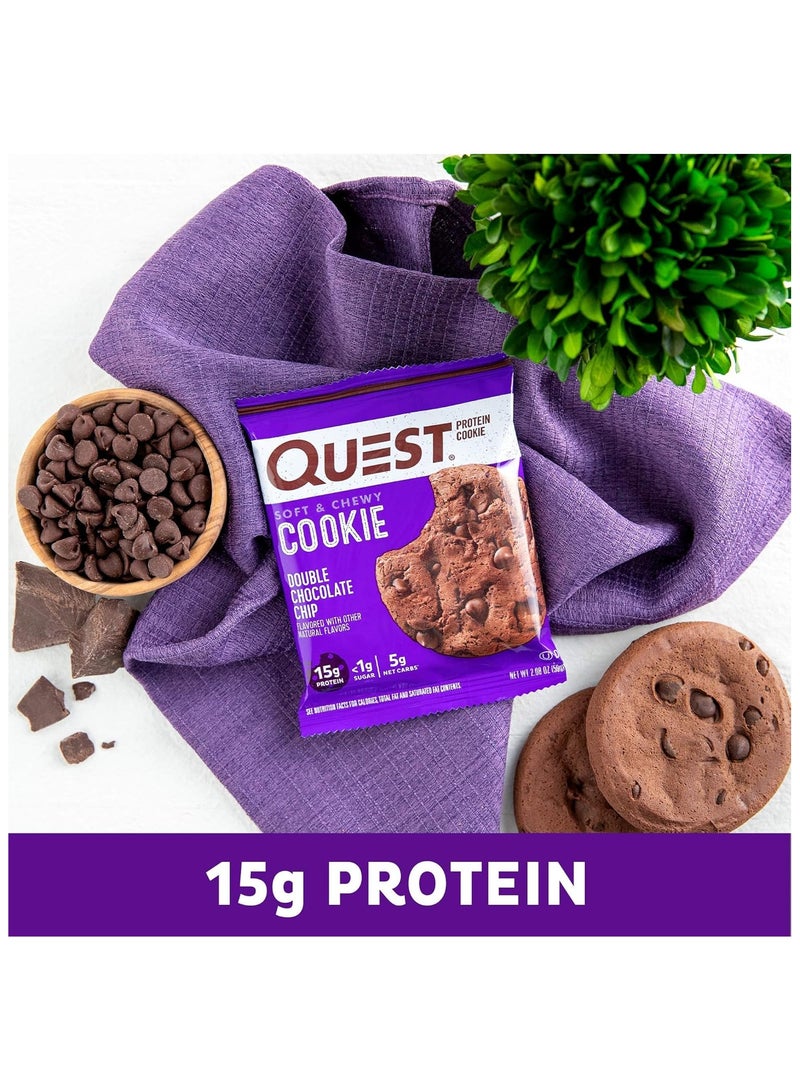 Protein Cookie, Double Chocolate Chip High Protein Low Carb 12 Count